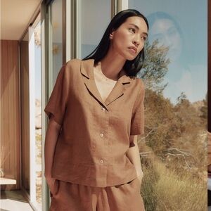 Quince 100% European Linen Short Sleeve Shirt S